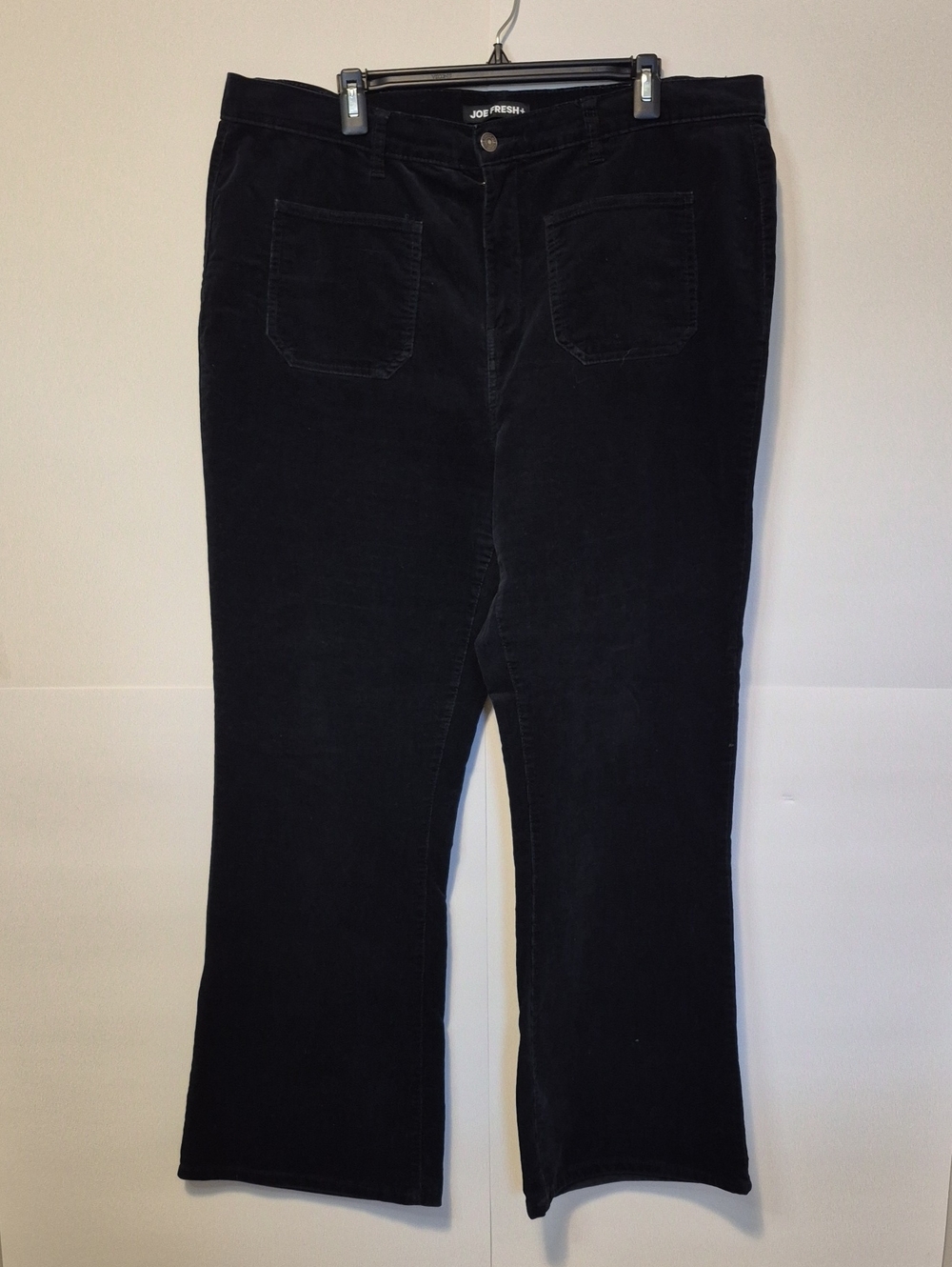 Joe Fresh High Rise Relaxed Flare Black Corduroy Jeans Women's Size 18W - Picture 2 of 10